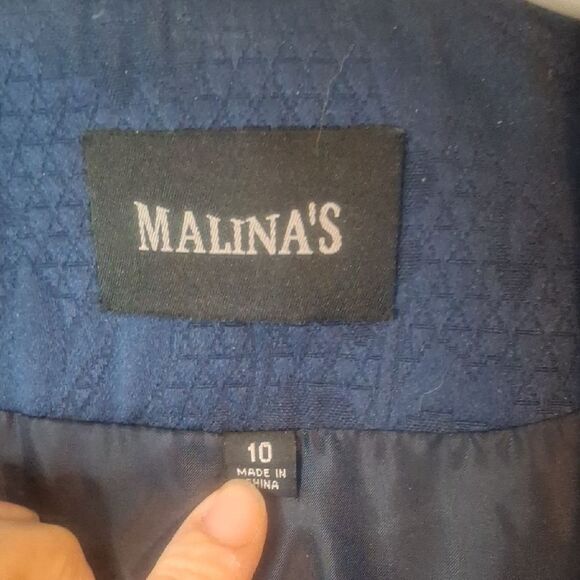 Malina's Blue Blazer Classic Suit Jacket size 10 - Picture 2 of 7